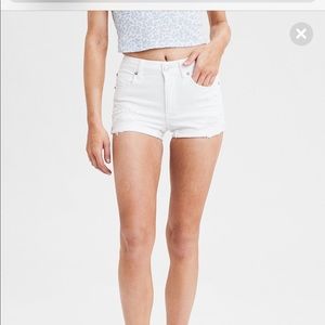White Hi-Rise Shortie American Eagle Denim Shorts
